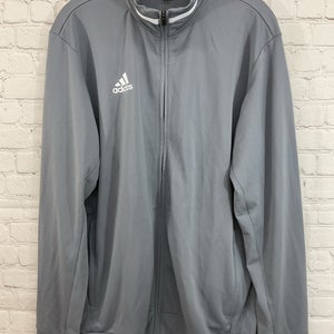 Adidas DX7322 Adult's CLIMACOOL 100% Polyester Full-Zip Track Jacket Grey Large