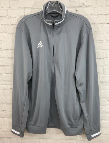 Adidas DX7322 Adult's CLIMACOOL 100% Polyester Full-Zip Track Jacket Grey Large