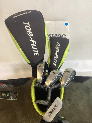 Top Flite Juniors Lefthanded LH Complete Set Woods, Irons, Putter, Bag Graphite
