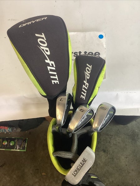 Top Flite Juniors Lefthanded LH Complete Set Woods, Irons, Putter, Bag Graphite