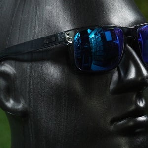 OAKLEY HOLBROOK SUNGLASSES 55-18-137 TRANSPARENT BLUE + BLUE PRIZM POUCH ~ READ!