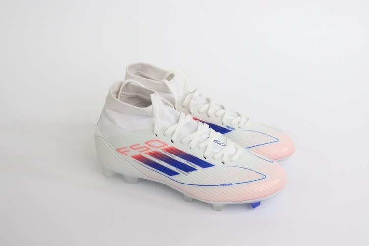 Adidas F50 Elite Mid FG White Blue Soccer Cleats ID9190 Womens Size 5.5 NEW