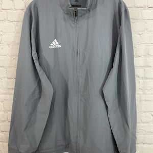 Adidas DX7343 Adult's CLIMALITE 100% Polyester Full-Zip Track Jacket Grey Large