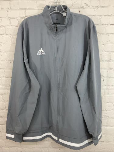 Adidas DX7343 Adult's CLIMALITE 100% Polyester Full-Zip Track Jacket Grey Large