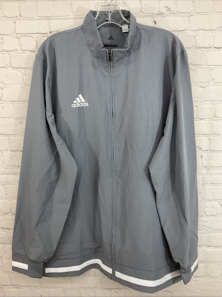 Adidas DX7343 Adult's CLIMALITE 100% Polyester Full-Zip Track Jacket Grey Large