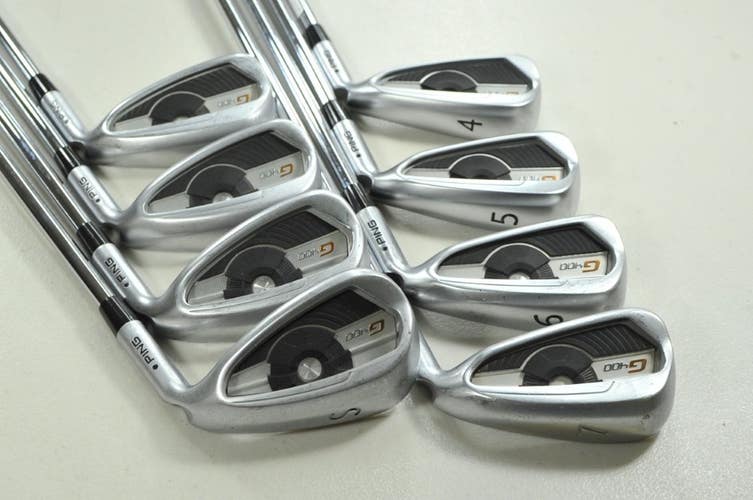 Ping G400 4-W,SW Iron Set Regular Flex Black Dot Right AWT 2.0 Steel # 203424