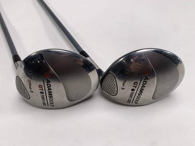 Adams Tight Lies GT Offset 3 & 5 Fairway Wood Set 15* 19* Grafalloy Mens RH