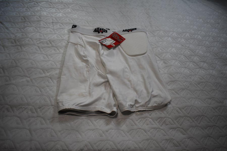 New - Alleson Athletics Six and Solo 3 Pad Football Girdle, White, Youth Medium
