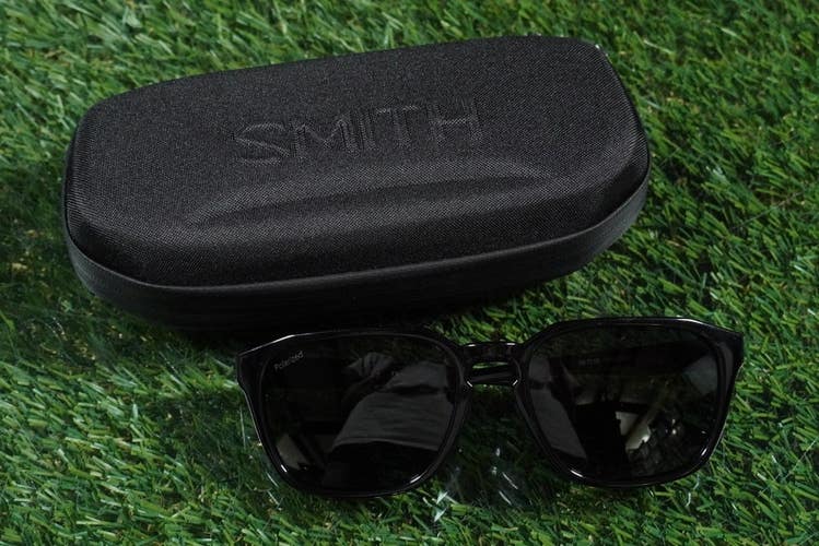 SMITH CONTOUR SUNGLASSES 56-18-140 BLACK 807 POLARIZED LENSES WITH CASE ~ VGC