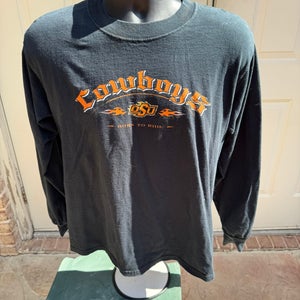 Big Fan, Oklahoma Cowboys Black, Long Sleeve, Shirt, Size Medium