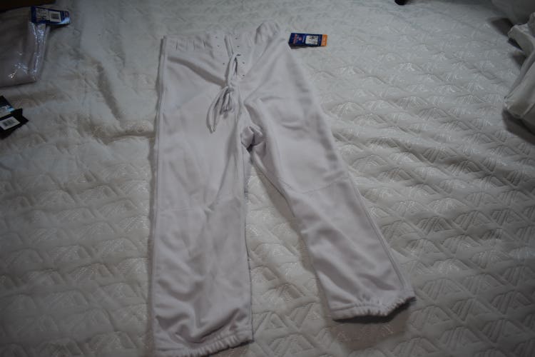 NEW - Rawlings F45014 Slotted Football Game Pants, White, Adult XXL