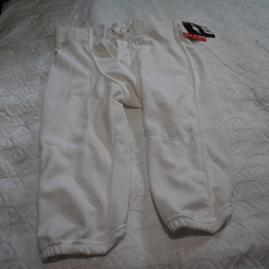 NEW - Rawlings F4510 Slotted Football Game Pants, White, Adult Large
