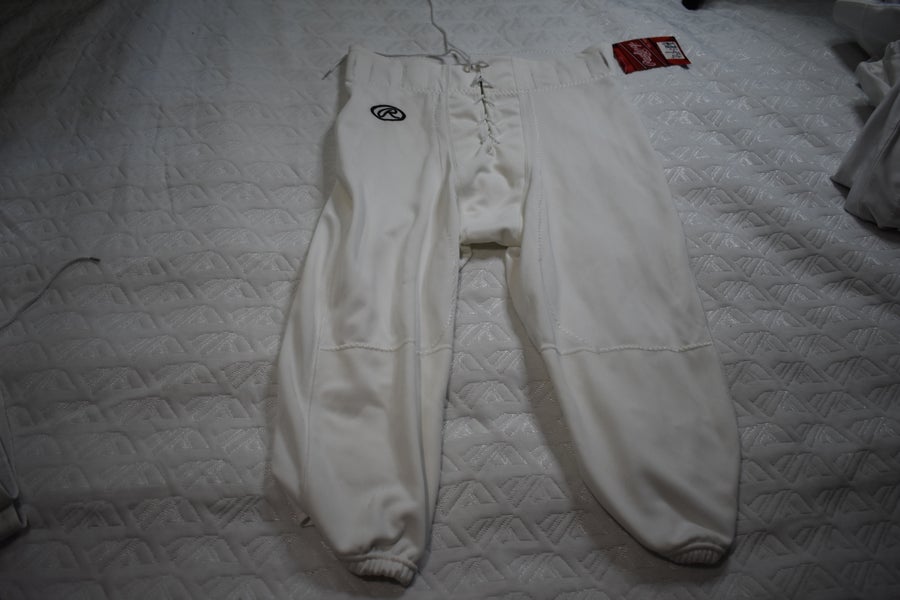 NEW - Rawlings Titanium Slotted Football Game Pants, White, Adult Medium