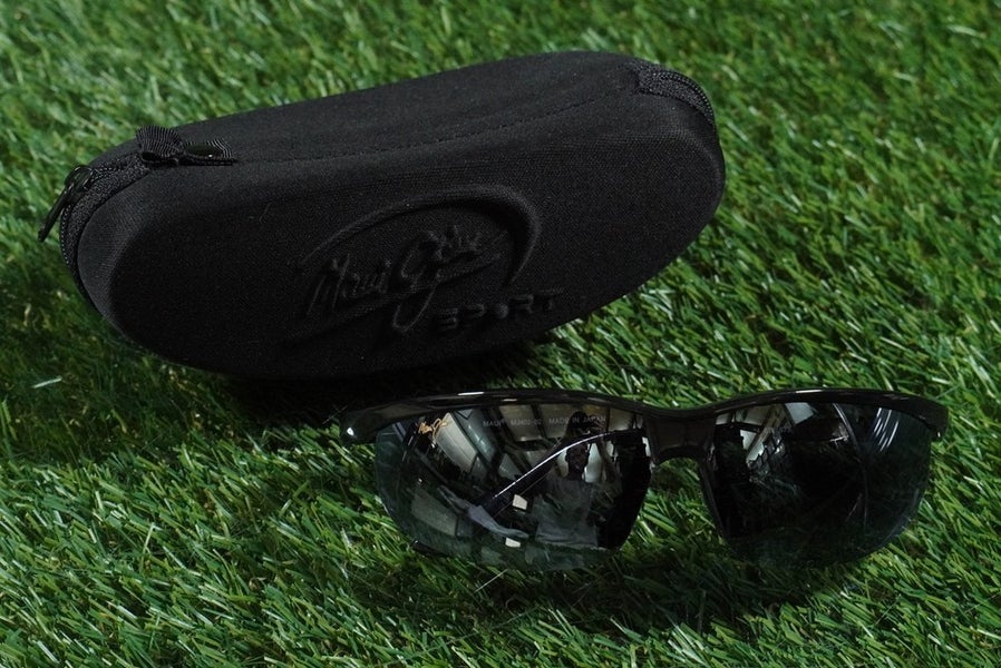 MAUI JIM SPORTS SUNSET SUNGLASSES MJ402-02 BLACK FRAME GREY POLARIZED ~ VGC