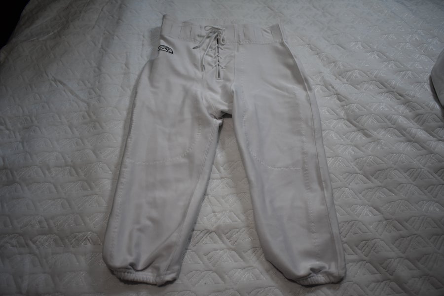 NEW - Rawlings F4535 Slotted Football Game Pants, White, Adult Small