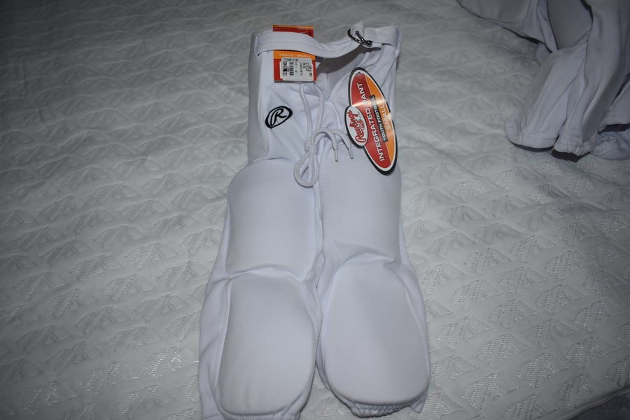 NEW - Rawlings F1500P Youth Integrated Football Pants, White, Youth XL