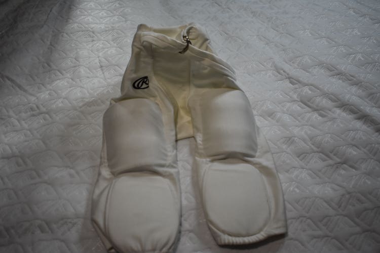 NEW - Rawlings F2500P Tunneled Lycra Youth Integrated Football Pants, White, Youth Small