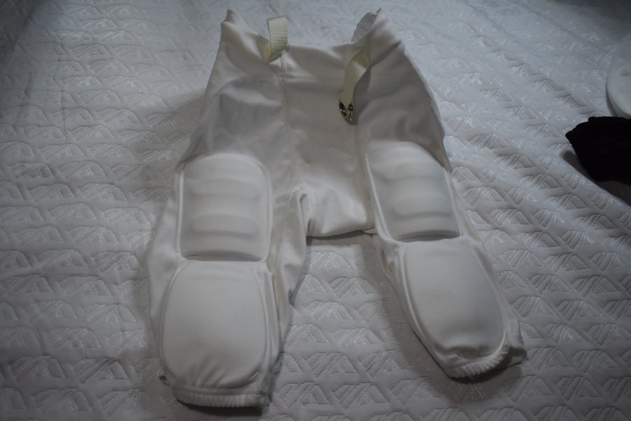 NEW - A4 Youth Integrated Football Pants, White, Youth XL
