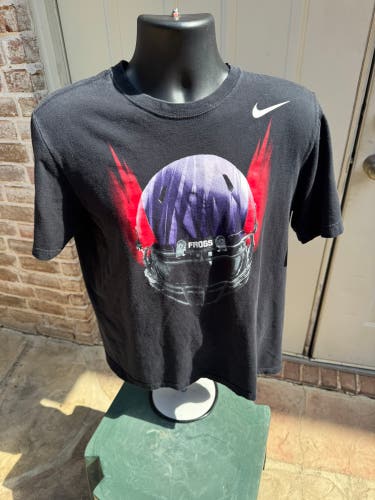 Nike, Short Sleeve, Black, Graphic, TCU Frogs, Size Medium