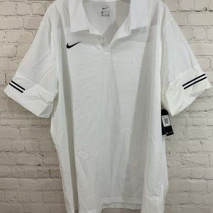 Nike CI4465-100 Men's Football Sideline Collared Shirt White Black XXL