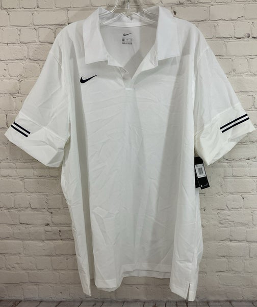 Nike CI4465-100 Men's Football Sideline Collared Shirt White Black XXL