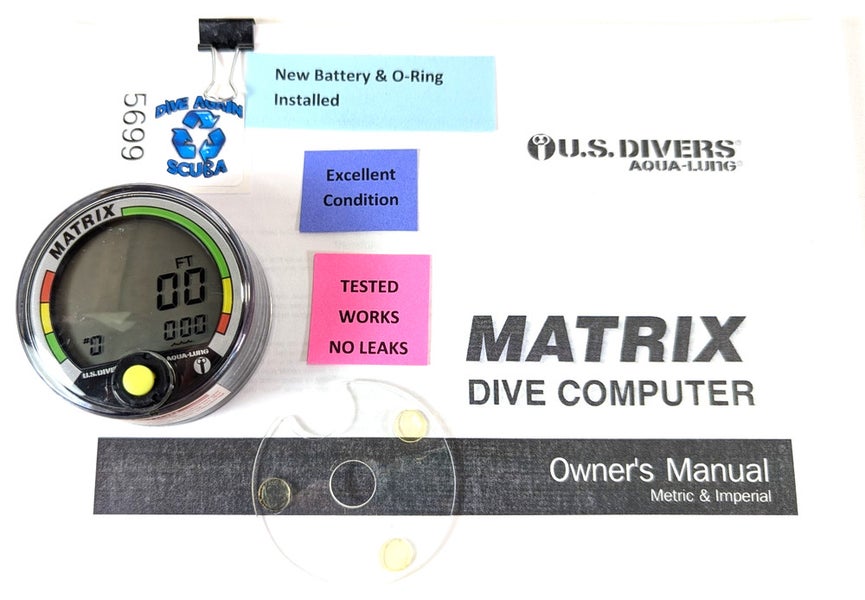 US Divers / Aqua Lung Matrix Scuba Dive Diving Computer Puck Module with Manual
