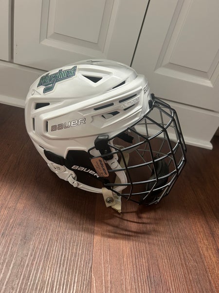 Small Bauer Re-Akt 150 Helmet Pro Stock (Mercyhurst University NCAA D1) White