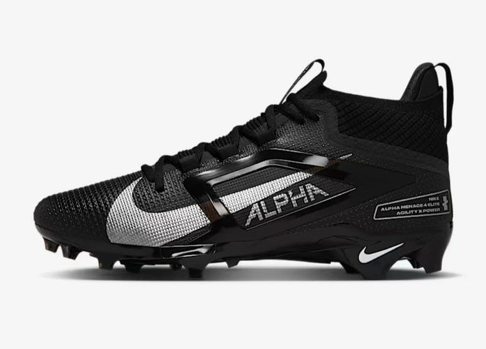 Nike Alpha Menace 4 Elite Football Cleats Black men’s size 10.5 *BRAND NEW*