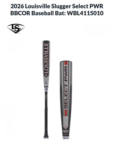 Louisville Slugger 2026 Select PWR Hybrid BBCOR Certified Bat (-3) 30 oz 33" (New)