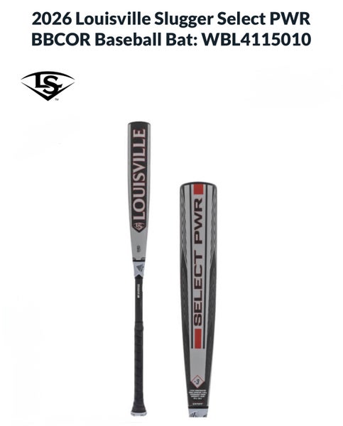 Louisville Slugger 2026 Select PWR Hybrid BBCOR Certified Bat (-3) 30 oz 33" (New)