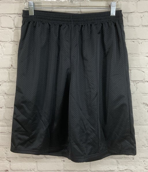 Alleson Athletics 80185 Youth's 100% Polyester Athletic Mesh Shorts Black Medium