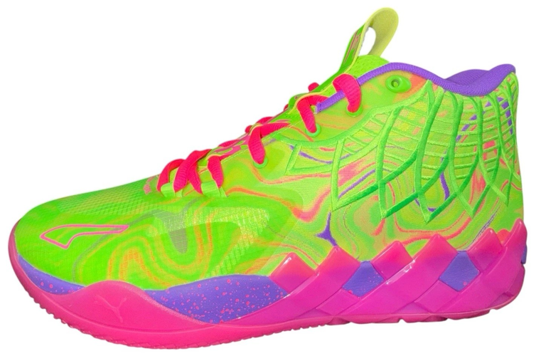 Puma MB.01 Inverse Toxic Size 13 Green Pink Basketball Sneakers LaMelo Shoes New