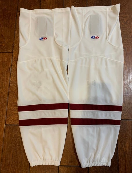 AK Athletic Knit Large 30" Socks White & Maroon *USA Shipping Only - Read Full Description*