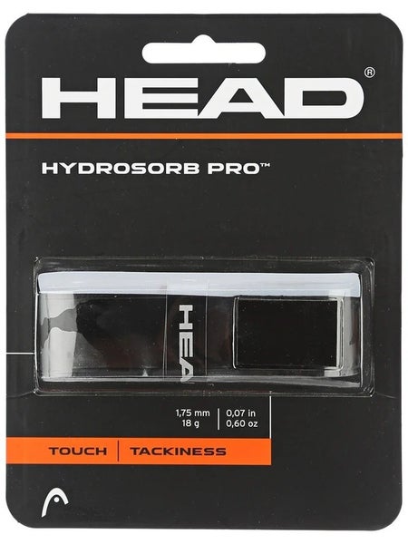 2 GRIPS: HEAD HYDROSORB PRO (BLACK) TENNIS REPLACEMENT GRIP. #285303-BK