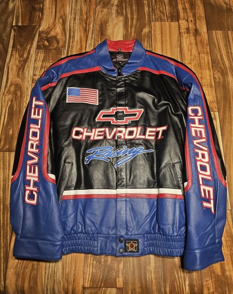 NEW Vintage Chevrolet Racing Nascar Racing Chevy JH Design Leather Jacket Sz 4XL