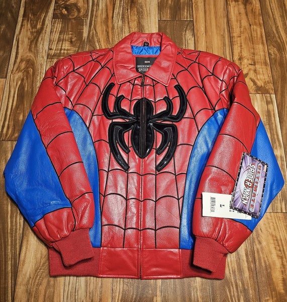 NEW Vintage RARE Ultimate Spiderman Marvel 100% Leather Promo Jacket Size Large