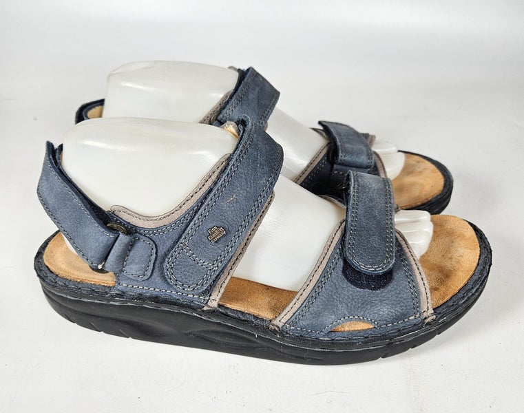 Finn Comfort Women's Yuma Comfort Sandals Size: 40 / 9 Blue Leather Shoe