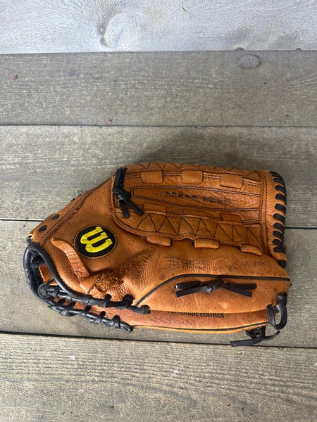 Wilson Softball RHT Glove A2478 XXL Sized 13.5" Leather Dual Hinge Adult