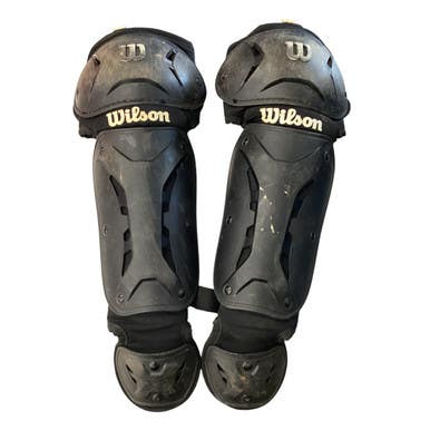 Used Wilson SHIN GUARDS Catchers Leg Guards Black T-Ball 11760-S000082690