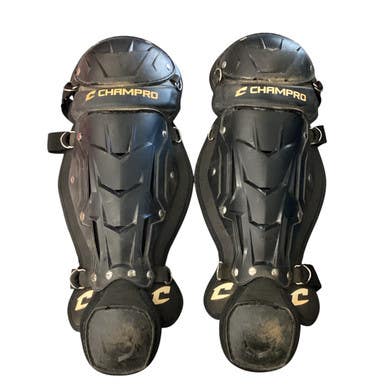 Used Champro SHIN GUARDS Catchers Leg Guards Black Junior 11760-S000082689