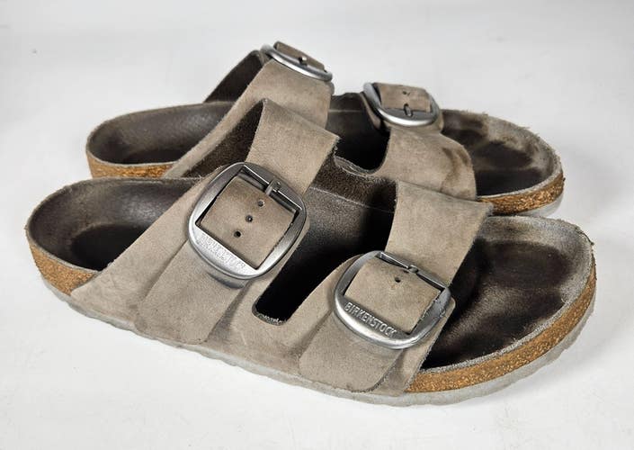 Birkenstock Arizona Big Buckle Women's Sandals Gray Leather Size: 40 / 9