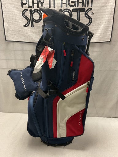Used Maxfli HONORS Mens Stand Bag White/Red/Navy 11490-S000266049