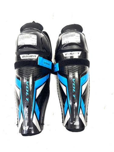 Used Bauer VOLT Youth Shin Guards Black 10" 11860-S000298734
