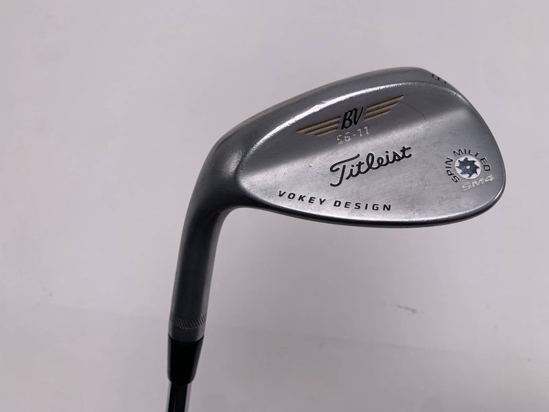 Titleist Vokey Spin Milled SM4 Chrome Sand Wedge SW 56* 11 Wedge Steel Mens LH