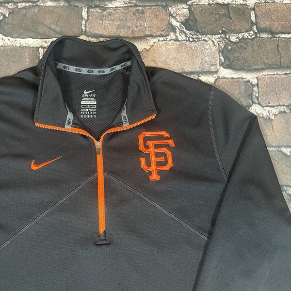 Nike San Francisco Giants MLB Dri-Fit Mens Medium Black 1/4 Zip Size Large Shirt