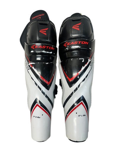Used Easton SYNERGY 20 Senior Shin Guards White/Black/Red 17" 11835-S000198592