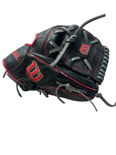 Used Wilson A10RB22PFX2 BB/SB Glove RH Throw Black And Red 11" 11835-S000198599