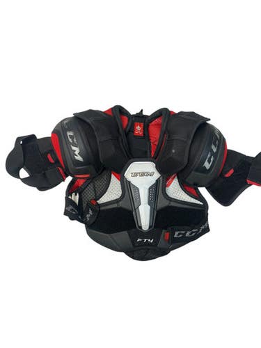 Used CCM JETSPEED FT4 Junior Shoulder Pads White/Black/Red SM 11835-S000198656