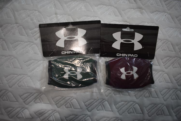 NEW - Under Armour Chin Pad / Cover, 2 Pack, Green and Maroon