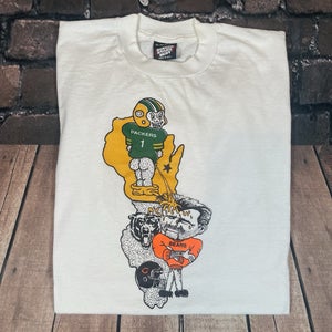 Vintage Green Bay Packers Piss Pee On Bears Football Shirt Large Screen Stars